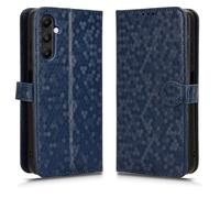LMFULM® Étui pour Samsung Galaxy A05s/M14 / SM-A057/M146 (6,7 Pouces) PU Cuir Couverture Portefeuille Coque Fermeture Magnétique Support Protection Housse À Pois Textures Bleu