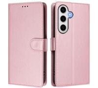 LMFULM® Étui pour Samsung Galaxy S25 FE/SM-S731 (6,7 Pouces) PU Cuir Couverture Portefeuille Coque Fermeture Magnétique Flip Case Support Protection Housse Or Rose