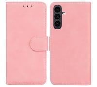 LMFULM® Étui pour Samsung Galaxy S25 FE/SM-S731 (6,7 Pouces) PU Magnétique Pochette Cuir Housse Rabattable Case Stent Fonction Cover Rose