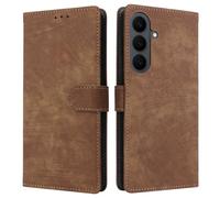 LMFULM® Étui pour Samsung Galaxy S26 FE/SM-S741 (6,7 Pouces) PU Cuir Couverture Brosses Antivol Portefeuille Coque Fermeture Magnétique Support Protection Housse Retro Givré Brun