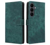 LMFULM® Étui pour Samsung Galaxy S26 FE/SM-S741 (6,7 Pouces) PU Cuir Couverture Brosses Antivol Portefeuille Coque Fermeture Magnétique Support Protection Housse Retro Givré Vert