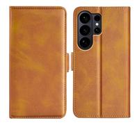 LMFULM® Étui pour Samsung Galaxy S26 Ultra/SM-S948 (6,9 Pouces) PU Cuir Couverture Magnétique Portefeuille Protection Housse Stent Fonction Flip Cuir Marron