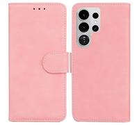 LMFULM® Étui pour Samsung Galaxy S26 Ultra/SM-S948 (6,9 Pouces) PU Magnétique Pochette Cuir Housse Rabattable Case Stent Fonction Cover Rose