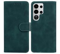 LMFULM® Étui pour Samsung Galaxy S26 Ultra/SM-S948 (6,9 Pouces) PU Magnétique Pochette Cuir Housse Rabattable Case Stent Fonction Cover Vert