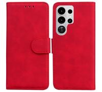 LMFULM® Étui pour Samsung Galaxy S26 Ultra/SM-S948 (6,9 Pouces) PU Magnétique Pochette Cuir Housse Rabattable Case Stent Fonction Cover Rouge
