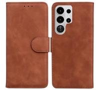 LMFULM® Étui pour Samsung Galaxy S26 Ultra/SM-S948 (6,9 Pouces) PU Magnétique Pochette Cuir Housse Rabattable Case Stent Fonction Cover Marron