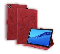 LMFULM® Étui pour Samsung Galaxy Tab A9 Plus/SM-X210/X216 (11 Pouces) PU Cuir Poche Cas Flip Coque Protection avec Veille/Sommeil Stand Housse Case Gaufrage Papillon d'amour Rouge