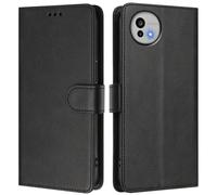 LMFULM® Étui pour Sharp Aquos Wish6 SH-54F (6,6 Pouces) PU Cuir Couverture Portefeuille Coque Fermeture Magnétique Flip Case Support Protection Housse Noir