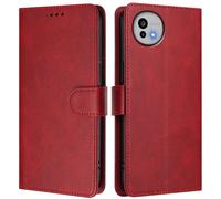 LMFULM® Étui pour Sharp Aquos Wish6 SH-54F (6,6 Pouces) PU Cuir Couverture Portefeuille Coque Fermeture Magnétique Flip Case Support Protection Housse Rouge