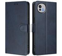 LMFULM® Étui pour Sharp Aquos Wish6 SH-54F (6,6 Pouces) PU Cuir Couverture Portefeuille Coque Fermeture Magnétique Flip Case Support Protection Housse Bleu