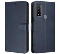 LMFULM® Étui pour TCL 20R T767H (6,52 Pouces) PU Cuir Couverture Portefeuille Coque Fermeture Magnétique Flip Case Support Protection Housse Bleu