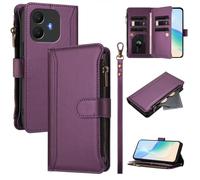 LMFULM® Étui pour TCL K70 4G / K70 Power 4G T522E (6,75 Pouces) Lanière PU Cuir Couverture Eclair Portefeuille avec Support Coque Neuf Fente Protection Housse Violet