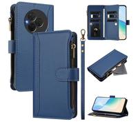 LMFULM® Étui pour TCL NxtPaper 60 Ultra T951K (7,2 Pouces) Lanière PU Cuir Couverture Eclair Portefeuille avec Support Coque Neuf Fente Protection Housse Bleu Foncé