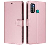 LMFULM® Étui pour Tecno Camon 15/15 Air CD7/ CD6 (6,6 Pouces) PU Cuir Couverture Portefeuille Coque Fermeture Magnétique Flip Case Support Protection Housse Or Rose