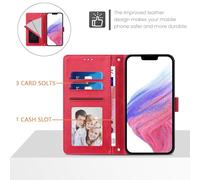 LMFULM® Étui pour Tecno Pop 10 4G PU Cuir Couverture Portefeuille Coque Fermeture Magnétique Flip Case Support Protection Housse Rose