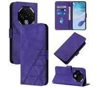 LMFULM® Étui pour Umidigi G100 Pro (6,9 Pouces) PU Magnétique Cuir Pochette Triangle Impression Support Protection Housse Rabattable Pourpre