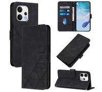 LMFULM® Étui pour Vivo S50 V2528A (6,59 Pouces) PU Magnétique Cuir Pochette Triangle Impression Support Protection Housse Rabattable Noir