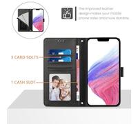 LMFULM® Étui pour Vivo Y03/ Y18 V2332 (6,56 Pouces) PU Cuir Couverture Portefeuille Coque Fermeture Magnétique Flip Case Support Protection Housse Noir