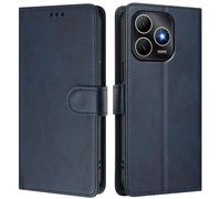 LMFULM® Étui pour Wiko Hi Enjoy 80S JLG-AN00 (6,56 Pouces) PU Cuir Couverture Portefeuille Coque Fermeture Magnétique Flip Case Support Protection Housse Bleu