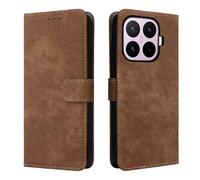 LMFULM® Étui pour Xiaomi 17T 2602DPT53G (6,59 Pouces) PU Cuir Couverture Brosses Antivol Portefeuille Coque Fermeture Magnétique Support Protection Housse Retro Givré Brun