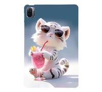 LMFULM® Étui pour Xiaomi Pad 5 / Pad 5 Pro (11 Pouces) Mince Slim Housse de Tablette TPU Souple Coque Etui de Protection Antichoc Couverture Arrière Jus de Chat Motif