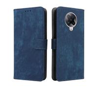 LMFULM® Étui pour Xiaomi Poco F2 Pro/Redmi K30 Pro/K30 Ultra/K30 Pro Zoom PU Cuir Couverture Brosses Antivol Portefeuille Coque Fermeture Magnétique Support Protection Housse Retro Givré Bleu
