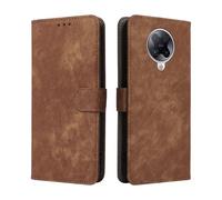LMFULM® Étui pour Xiaomi Poco F2 Pro/Redmi K30 Pro/K30 Ultra/K30 Pro Zoom PU Cuir Couverture Brosses Antivol Portefeuille Coque Fermeture Magnétique Support Protection Housse Retro Givré Brun