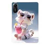 LMFULM® Étui pour Xiaomi Redmi Pad 2 (11 Pouces) Mince Slim Housse de Tablette TPU Souple Coque Etui de Protection Antichoc Couverture Arrière Jus de Chat Motif
