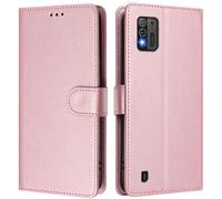 LMFULM® Étui pour ZTE Blade A52 Lite (6,52 Pouces) PU Cuir Couverture Portefeuille Coque Fermeture Magnétique Flip Case Support Protection Housse Or Rose