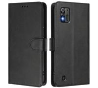 LMFULM® Étui pour ZTE Blade A52 Lite (6,52 Pouces) PU Cuir Couverture Portefeuille Coque Fermeture Magnétique Flip Case Support Protection Housse Noir