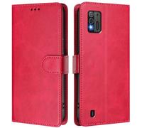 LMFULM® Étui pour ZTE Blade A52 Lite (6,52 Pouces) PU Cuir Couverture Portefeuille Coque Fermeture Magnétique Flip Case Support Protection Housse Rose