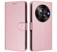 LMFULM® Étui pour ZTE Blade A75 5G / Nubia Focus (6,6 Pouces) PU Cuir Couverture Portefeuille Coque Fermeture Magnétique Flip Case Support Protection Housse Or Rose