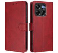 LMFULM® Étui pour ZTE Blade V70 Design / V70 Vita (6,7 Pouces) PU Cuir Couverture Portefeuille Coque Fermeture Magnétique Flip Case Support Protection Housse Rouge