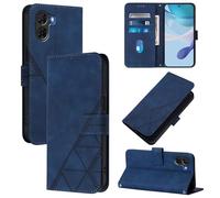 LMFULM® Étui pour ZTE Nubia S2 A504ZT (6,7 Pouces) PU Magnétique Cuir Pochette Triangle Impression Support Protection Housse Rabattable Bleu