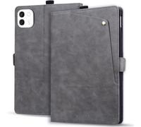 LMFULM® Tablet Étui pour Honor MagicPad 4 YLE-W09 (12,3 Pouces) PU Cuir Ultra Mince Couverture Bouton de Poche Style avec Support Entreprise Portefeuille Protection Housse Gris