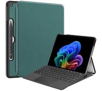 LMFULM® Tablet Étui pour Microsoft Surface Pro 12 (12 Pouces) PU Cuir Flip Coque Couverture Mince Protection Support Housse Vert Foncé