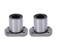 LMH16UU Linear Ball Bearing 2PCS | 16mm Inner Diameter Oval Flange Bearing for CNC / 3D Printers/Automation | Bearing Steel, High Abrasion Resilience & Extended Lifespan