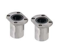 LMH25UU Roulement à mouvement linéaire 25 mm | Roulement à billes à bride elliptique pour machine d'équipement/tige de guidage/colonne | Kit 2 pièces en acier à roulement à