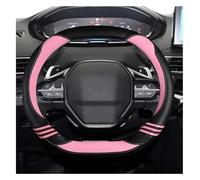 LMHGMUBVR Caches Volant pour Peugeot 208 E208 2020-2022 Accessoires Auto Intérieur Coche Housse De Volant De Voiture Filles Fibre De Carbone Cuir PU(Rose)