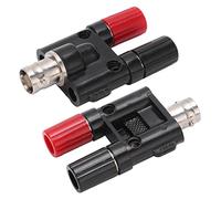 LMHHMIN 2 pièces BNC femelle à double prise banane de 4mm, connecteur adaptateur séparateur Coaxial RF
