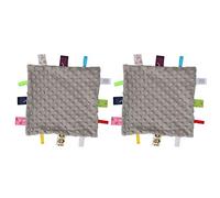 LMHHMIN 2 pièces Couverture de sécurité pour bébé Serviette Douce et apaisante Serviette en Peluche réconfortante pour bébé (Grise)
