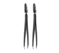 LMHHMIN 2 pièces Pince à épiler à Sourcils en Acier Inoxydable Noir Pince à greffer de Cils de Conception Ergonomique pour Le Maquillage