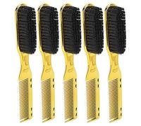 LMHHMIN 5 pièces brosse à cheveux Double extrémité peigne hommes or ergonomique Nylon barbe toilettage brosse peigne outil de coiffure