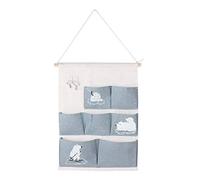 LMHHMIN 7 Pockets Cute Cartoon Pattern Wall Hanging Bag Cosmetic Makeup Brush Storage Organizer (Bleue)