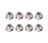 LMHHMIN 8 pièces écrous de blocage de roue en métal M4 bride écrous de blocage en nylon pour pièces de voiture Typhon 1/10 RC (Argent)