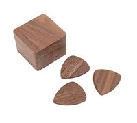 LMHHMIN Boîte en Bois pour plectres de Guitare, Support carré en Noyer Noir, conteneur de Rangement pour Cadeau de Musicien