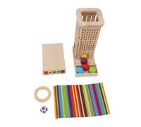 LMHHMIN Jeu de société en Bois 3 en 1 Jeu de société en Bois coloré avec bâtons et dés Compétence motrice Fine Jouets de comptage