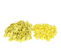 LMHHMIN Marqueur d'étiquette d'oreille de bétail, Accessoire d'étiquette Ronde pour l'identification d'élevage de porcs, de Moutons et de bovins, Jaune, 100 pièces