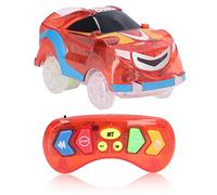 LMHHMIN Pistes Voitures 6 lumières LED télécommande éclairer Les Voitures de Piste avec de la Musique pour Les Enfants (Rouge)