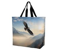 LMHLDSC Sacs d'épicerie pliables réutilisables Eagle Mountains Sacs fourre-tout lavables